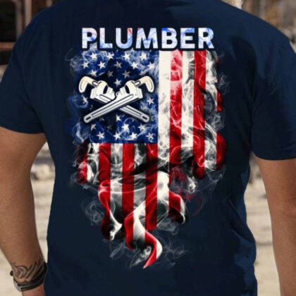 Plumber USA Flag Apparel - Wrench